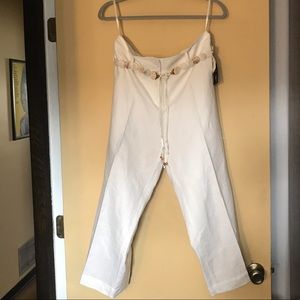 White Linen cropped Pants Style & Co sz 12 NWT